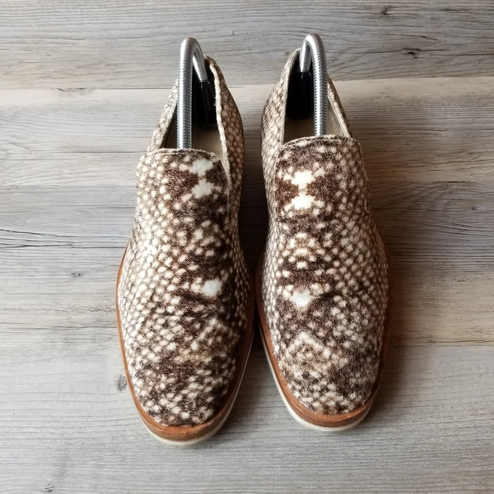 Free People Velvet Snake Eye Slip On Loafers